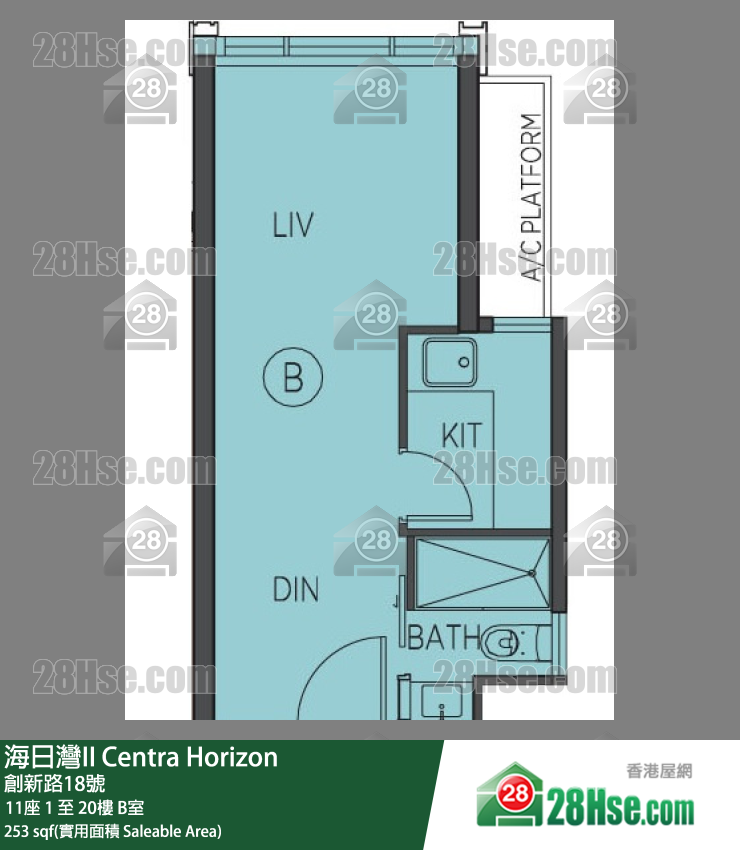 海日灣 II 11座 10樓 B室 平面圖