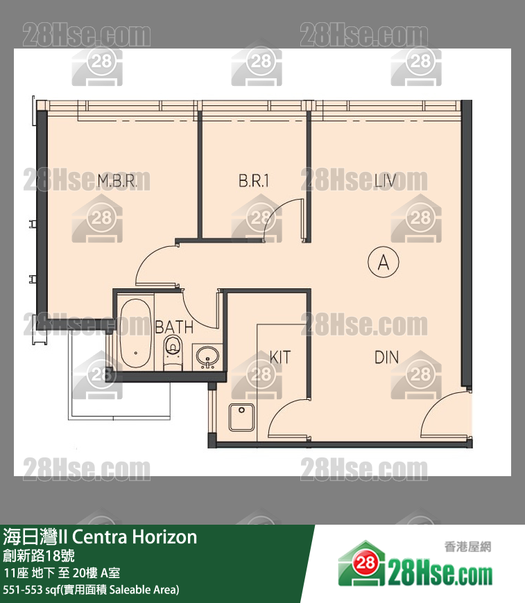 海日灣 II 單位平面圖(由 28Hse 提供)