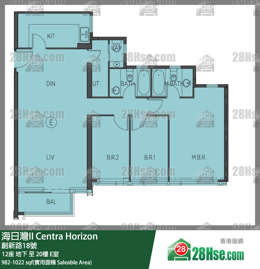 海日湾 II 12座 12楼 E室 平面图