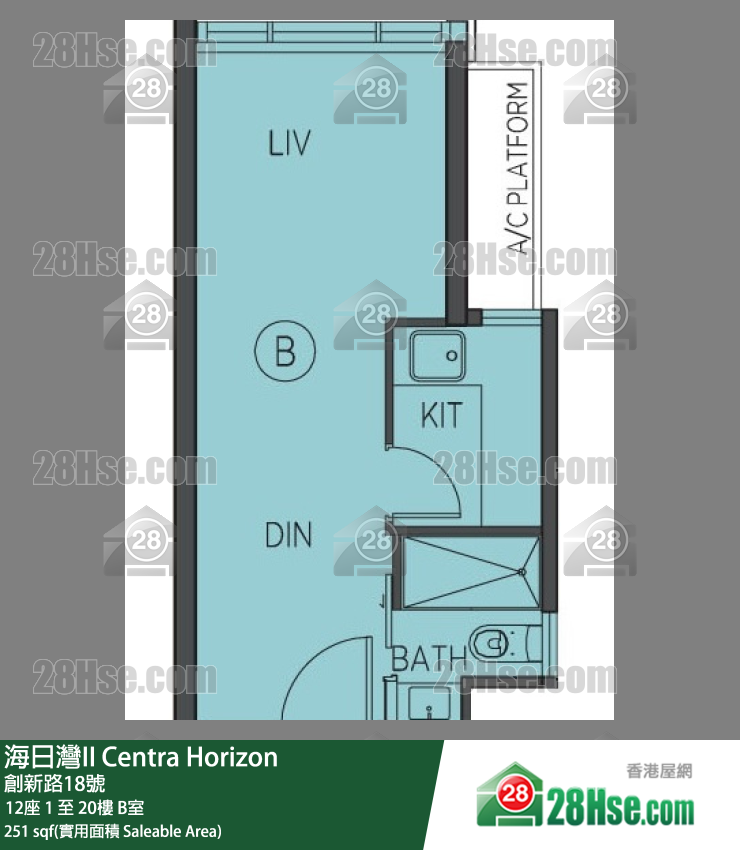 海日灣 II 12座 1樓 B室 平面圖