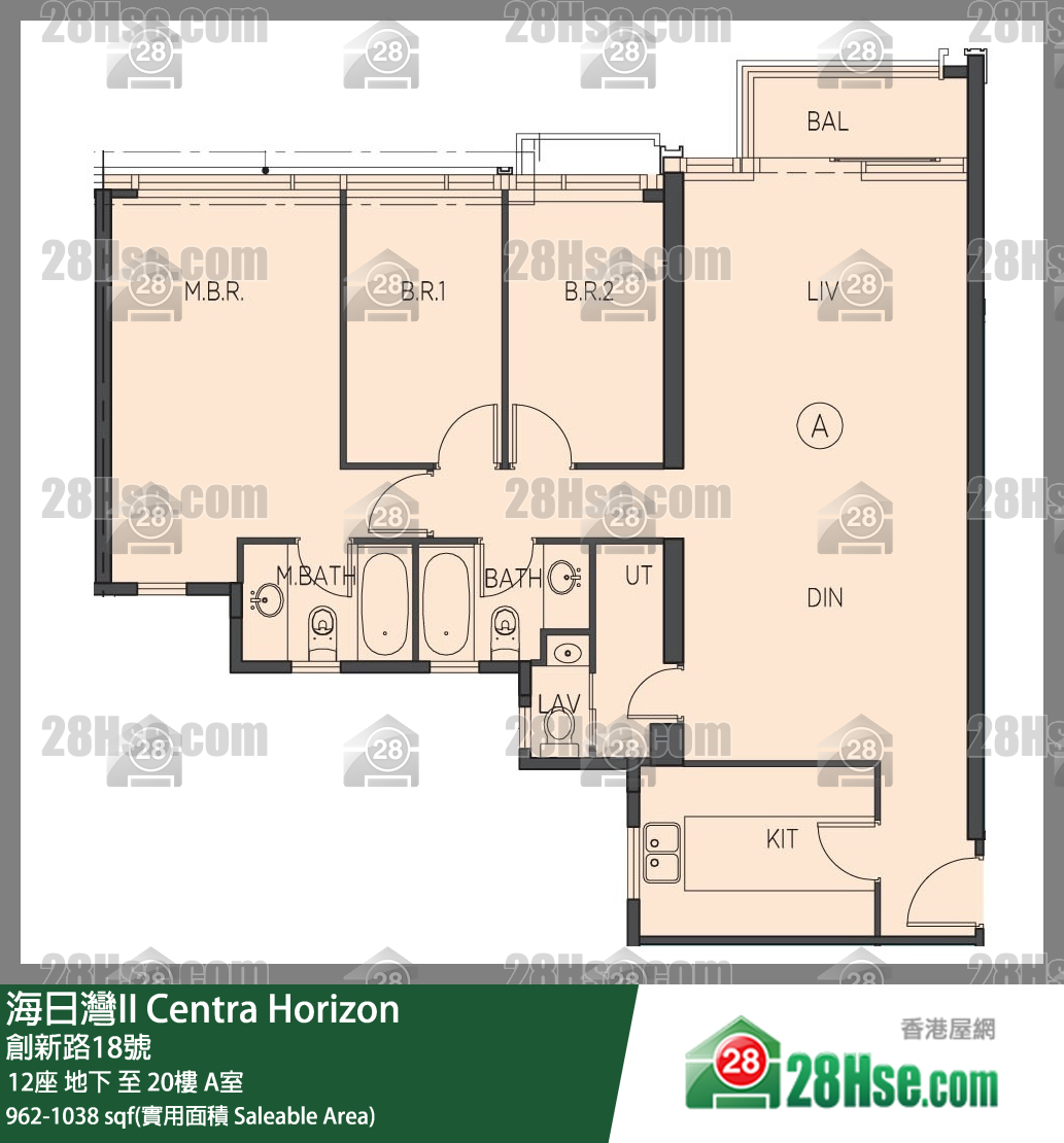 海日灣 II 12座 A室 平面圖