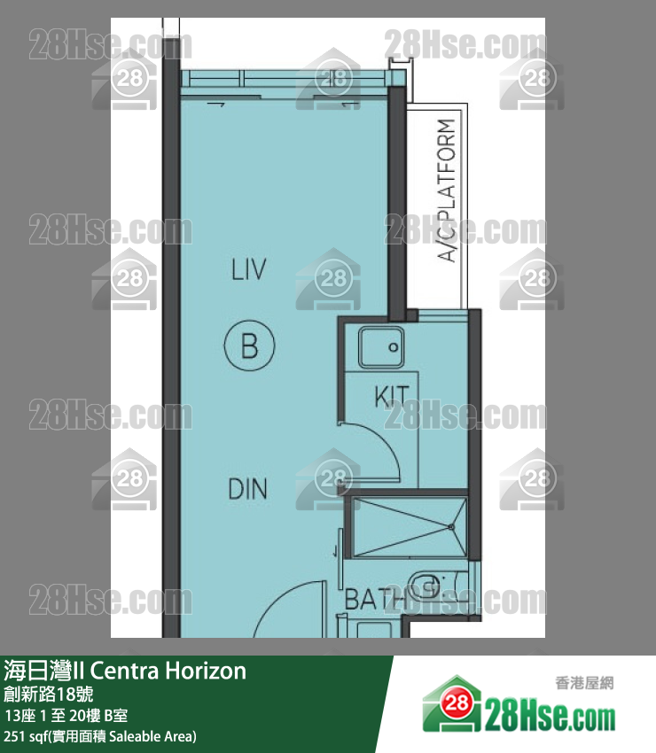 海日灣 II 13座 1樓 B室 平面圖