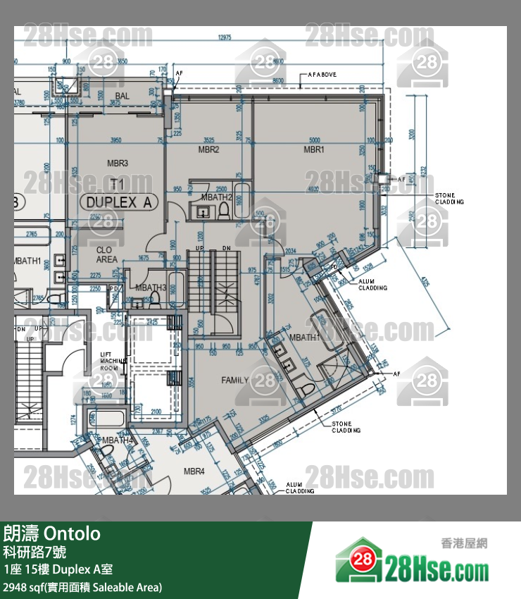 朗濤 1座15樓 A室 平面圖