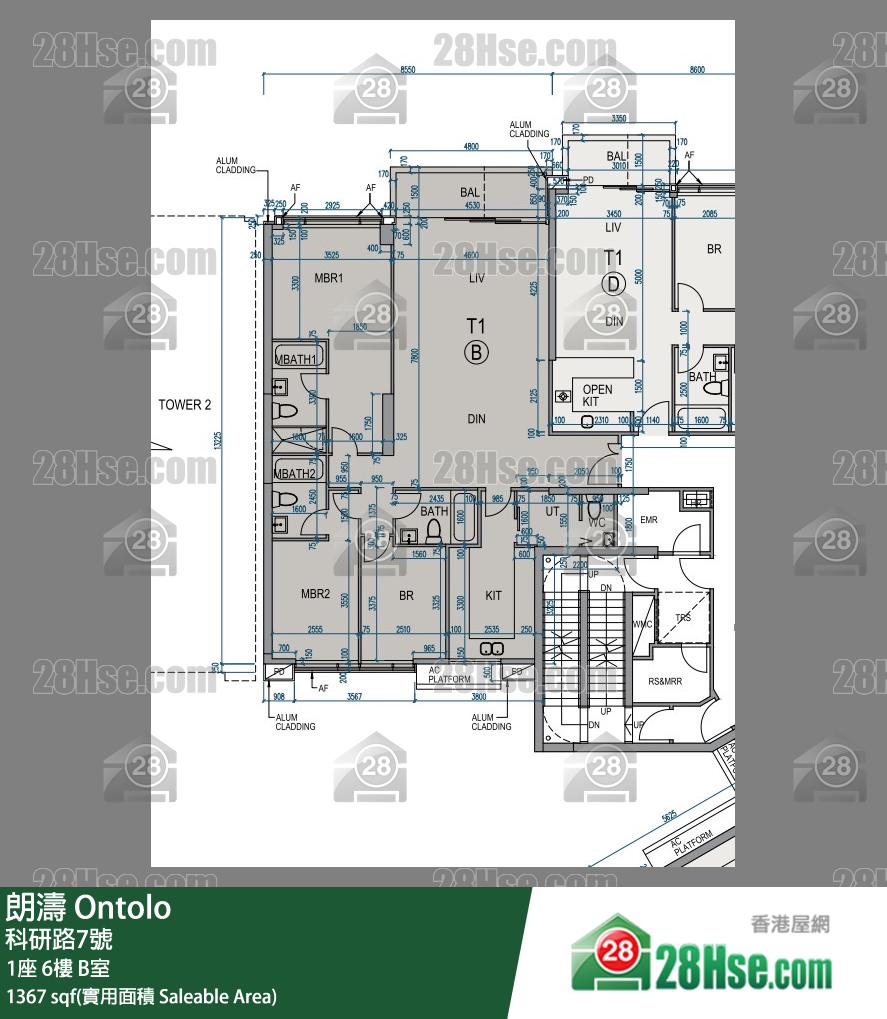 朗濤 1座 6樓 B室 平面圖
