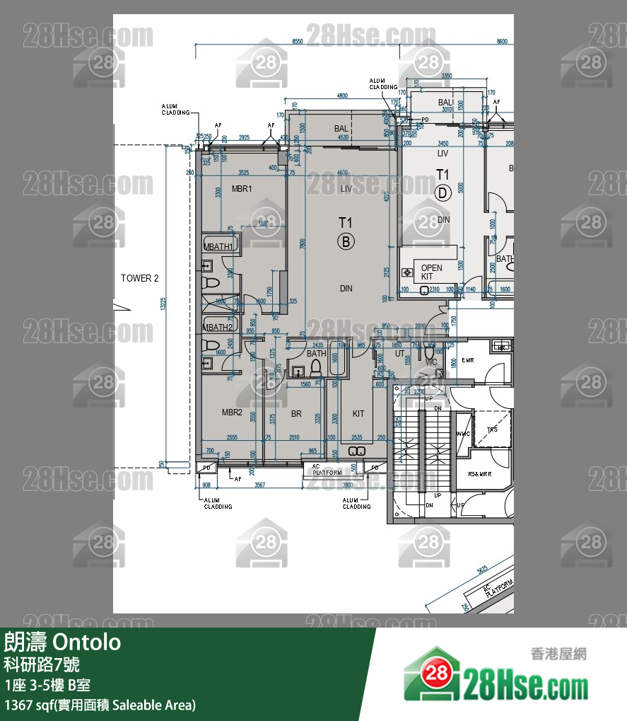 朗濤 1座 5樓 B室 平面圖