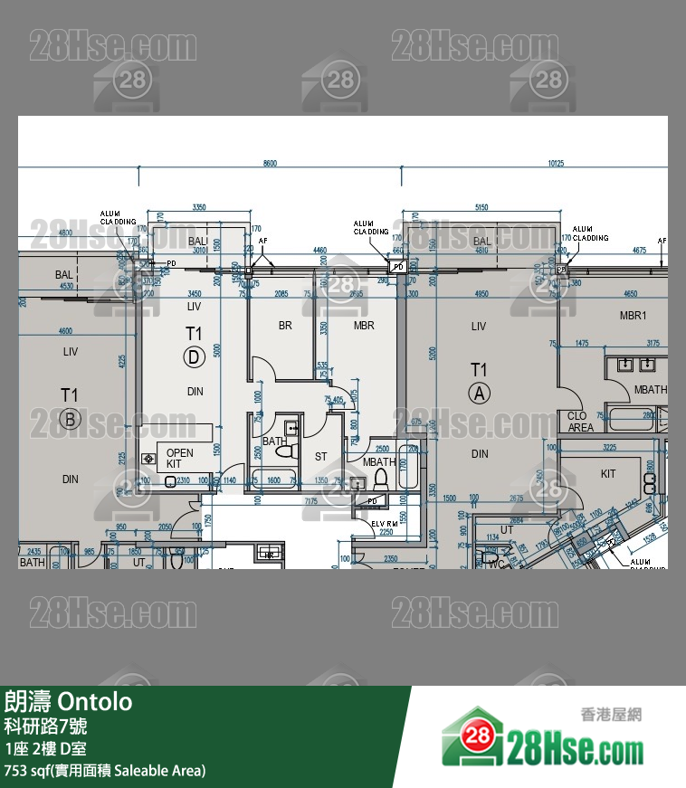 朗濤 1座 2樓 D室 平面圖