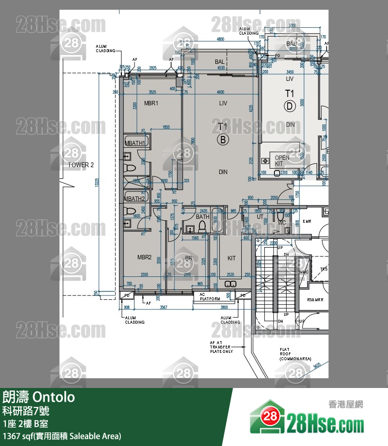 朗濤 1座 2樓 B室 平面圖