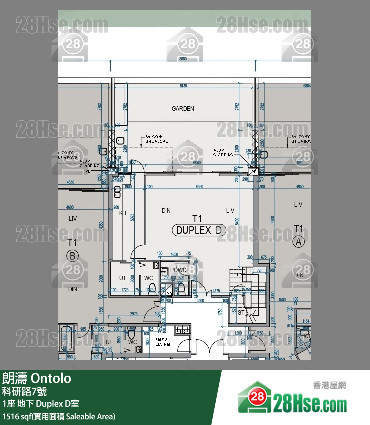 朗濤 1座地下 D室 平面圖