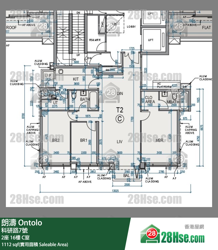 朗濤 2座 16樓 C室 平面圖