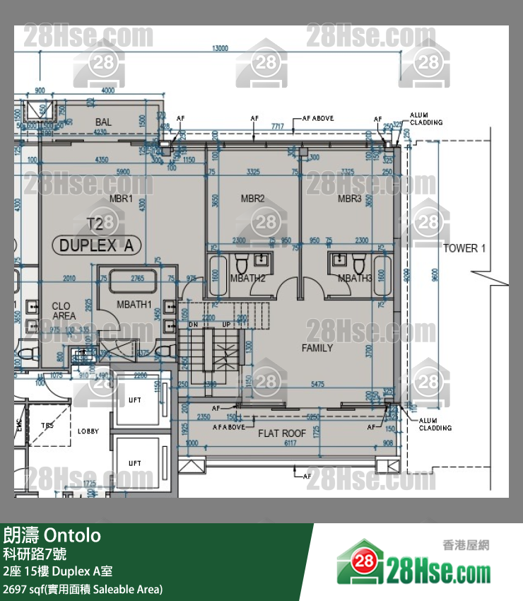 朗濤 2座15樓 A室 平面圖