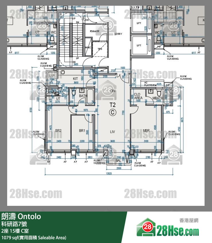 朗濤 2座 15樓 C室 平面圖