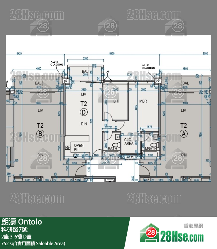 朗濤 2座 3樓 D室 平面圖
