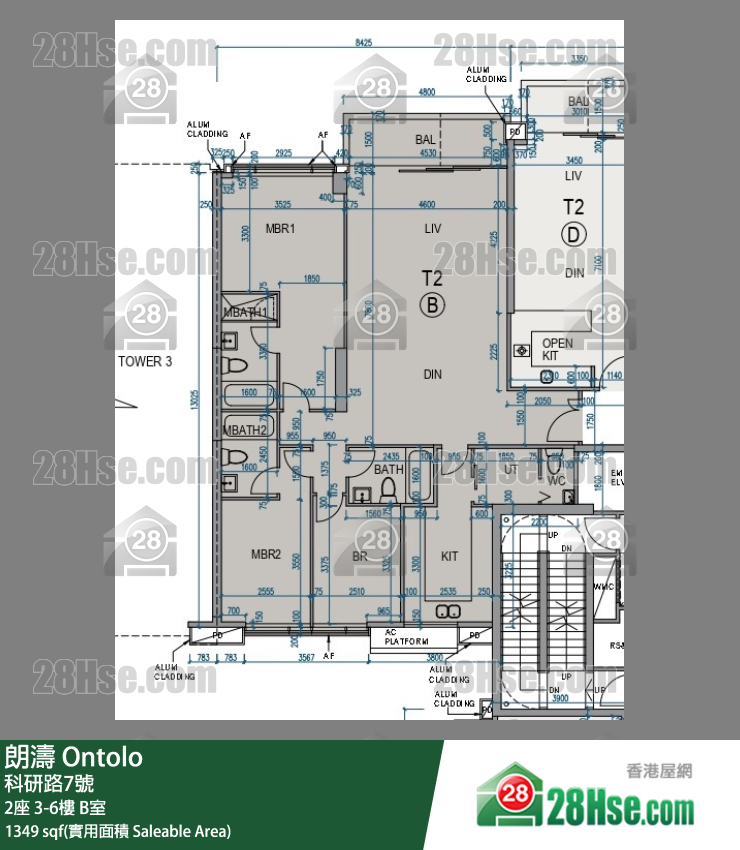 朗濤 2座 3樓 B室 平面圖