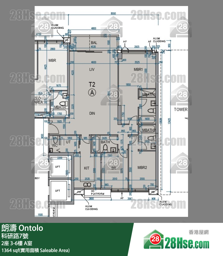 朗濤 2座 3樓 A室 平面圖