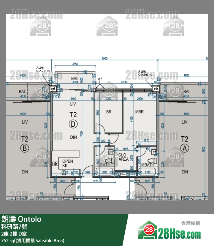 朗濤 2座 2樓 D室 平面圖