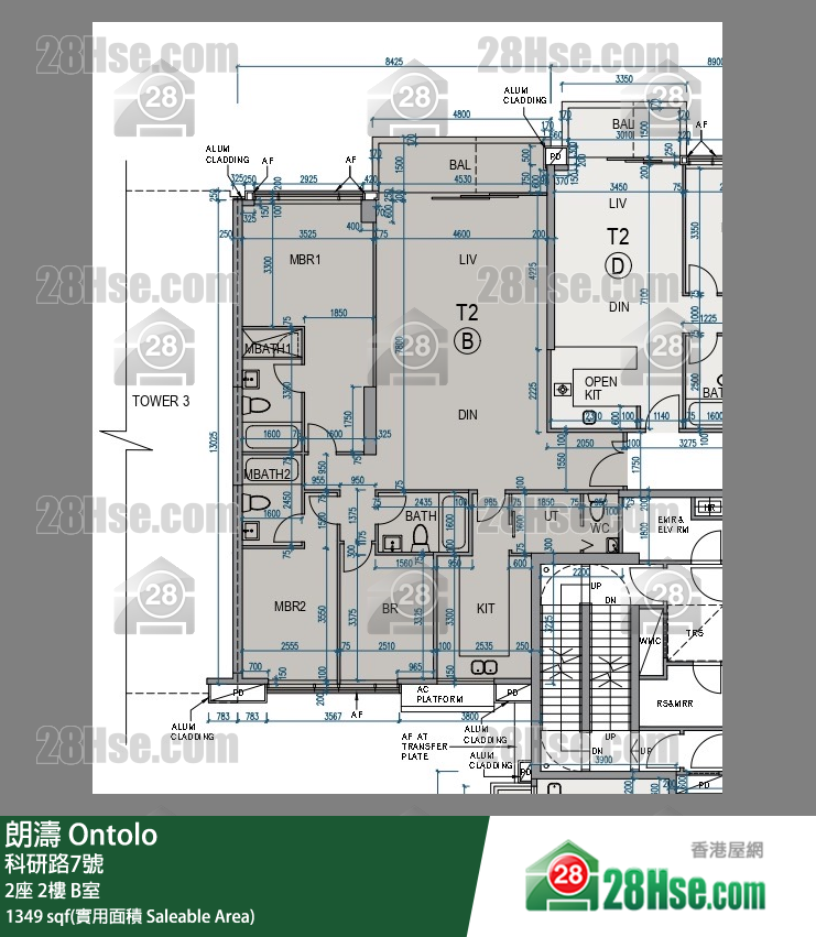 朗濤 2座 2樓 B室 平面圖
