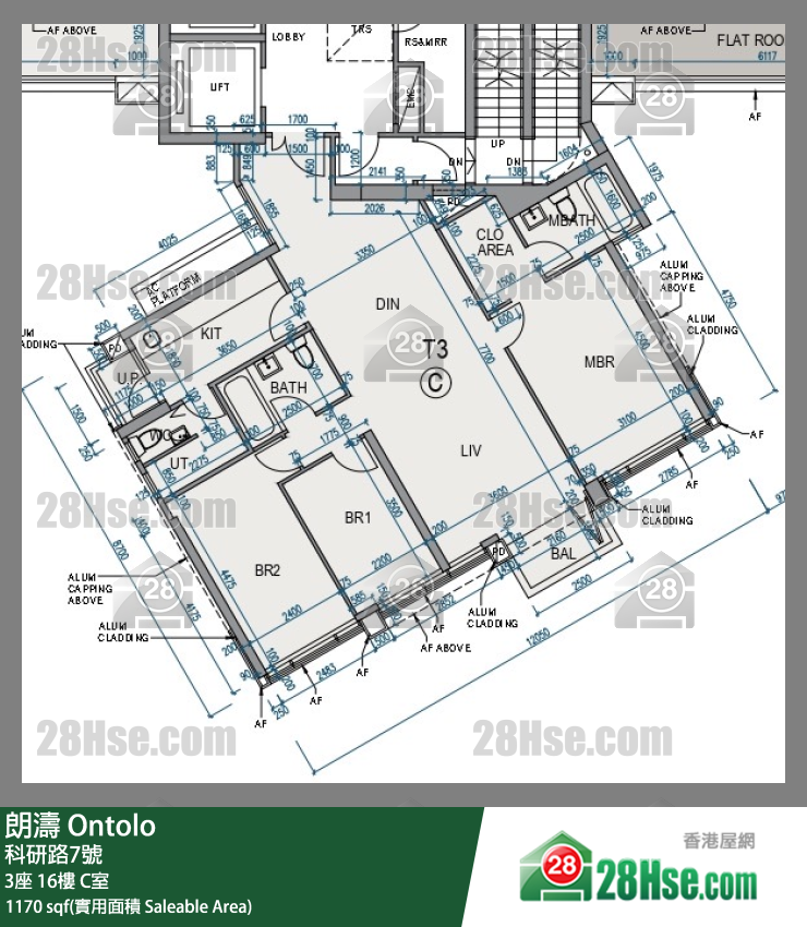 朗濤 3座 16樓 C室 平面圖