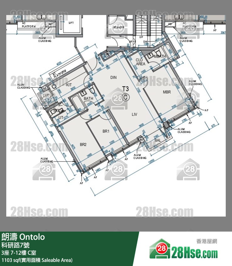 朗濤 3座12樓 C室 平面圖
