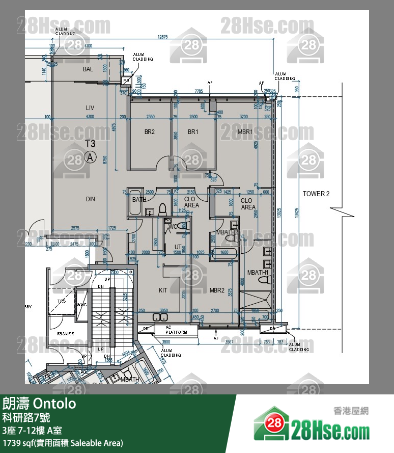 朗濤 3座12樓 A室 平面圖