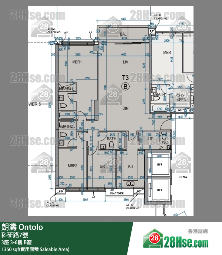 朗濤 3座 3樓 B室 平面圖