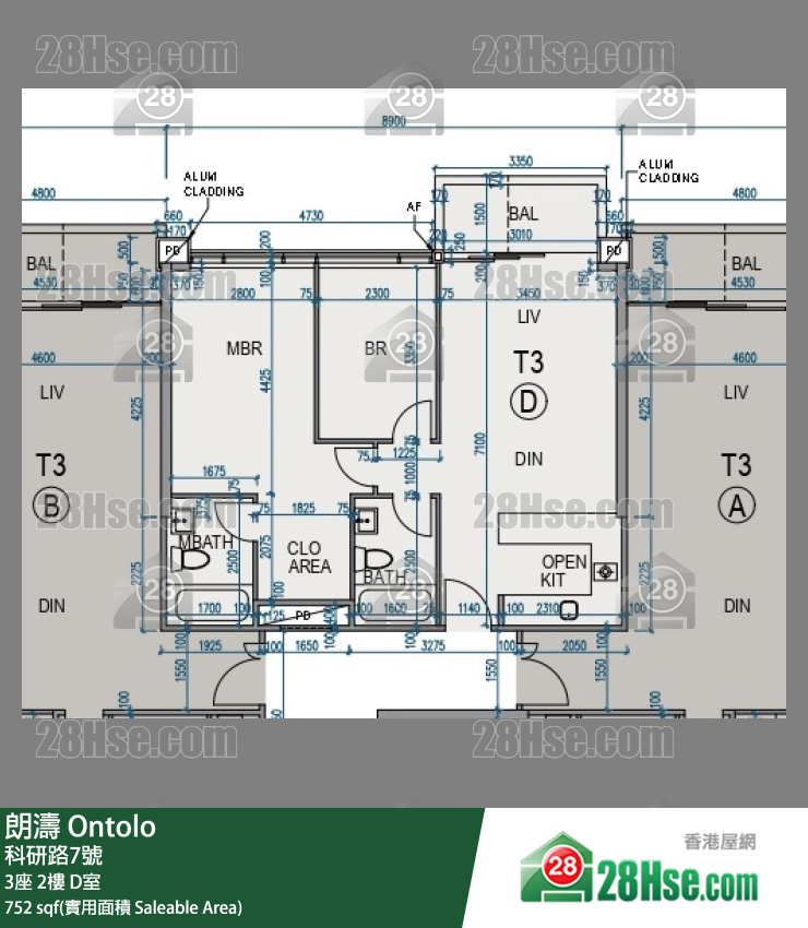 朗濤 3座 2樓 D室 平面圖