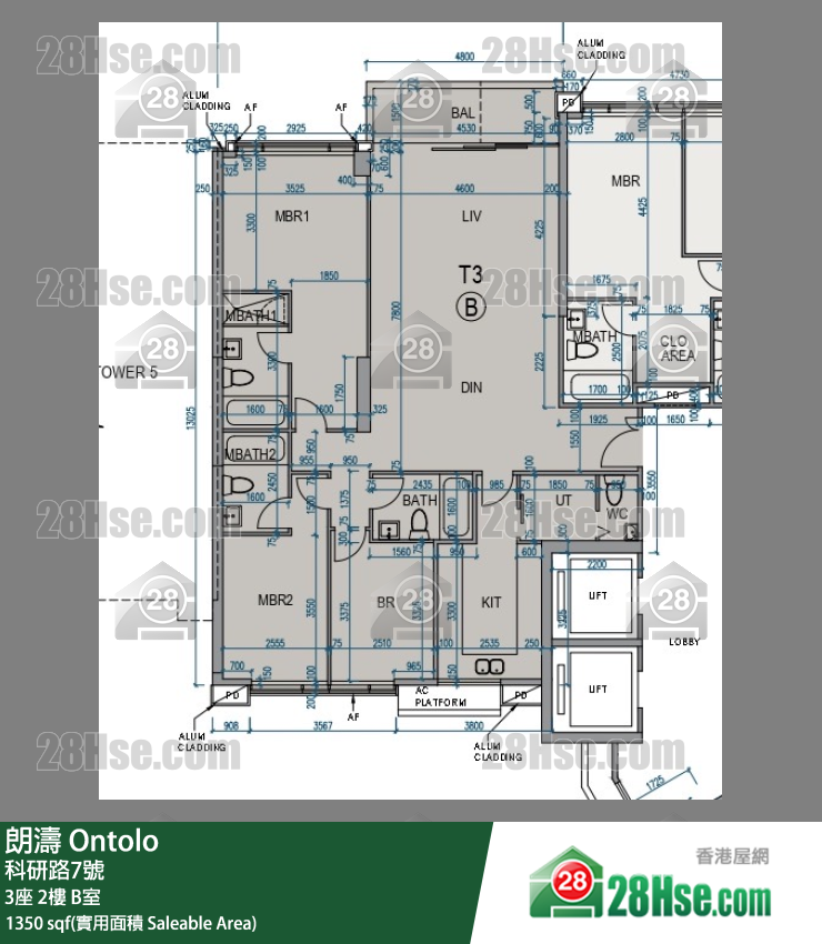 朗濤 3座 2樓 B室 平面圖