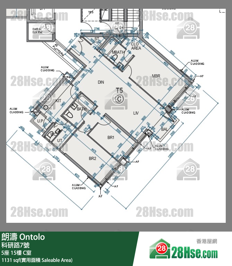 朗濤 5座 15樓 C室 平面圖