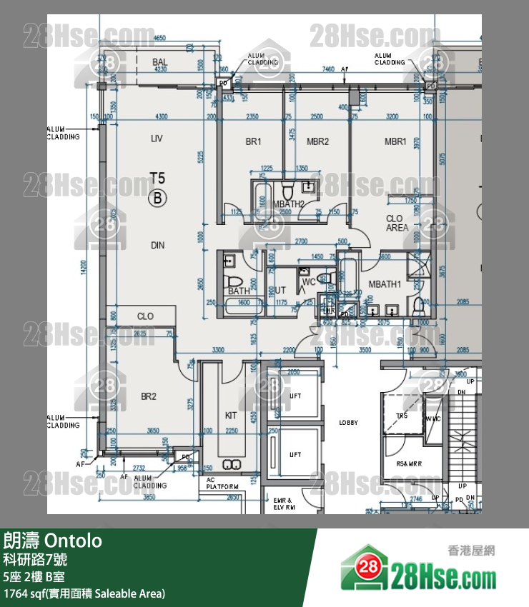 朗濤 5座 2樓 B室 平面圖