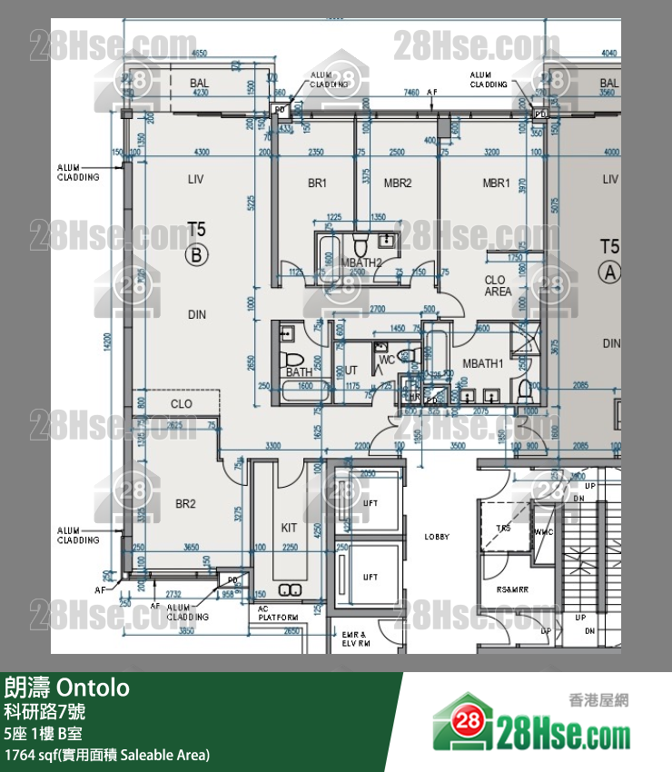 朗濤 5座 1樓 B室 平面圖