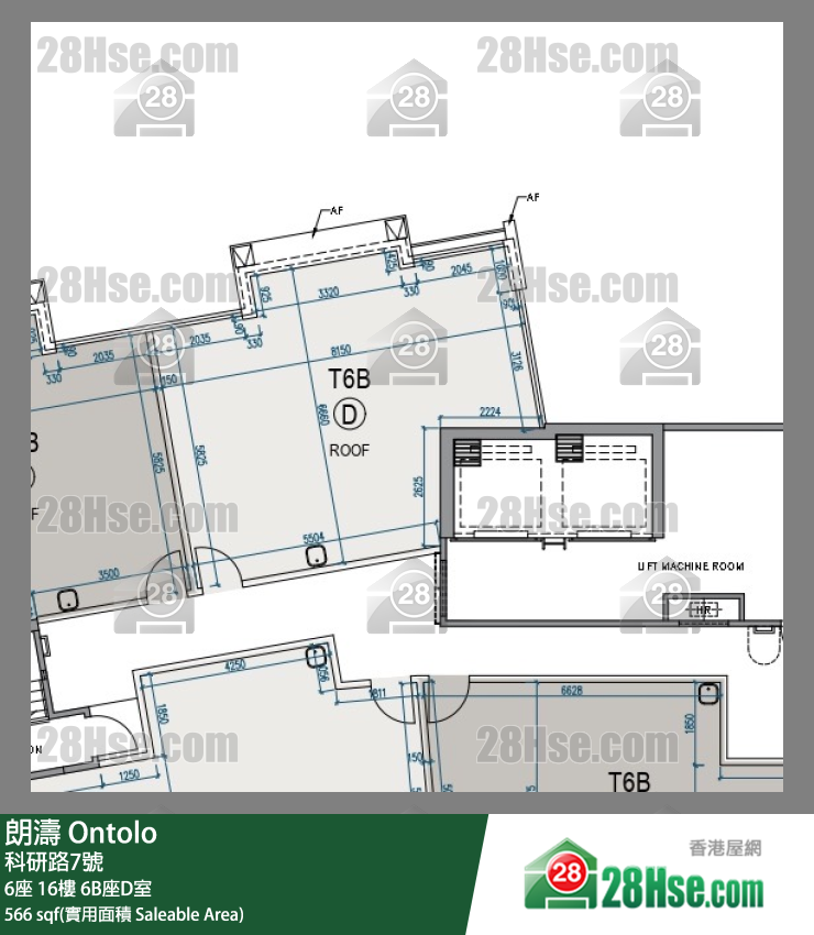 朗濤 6B座16樓 D室 平面圖