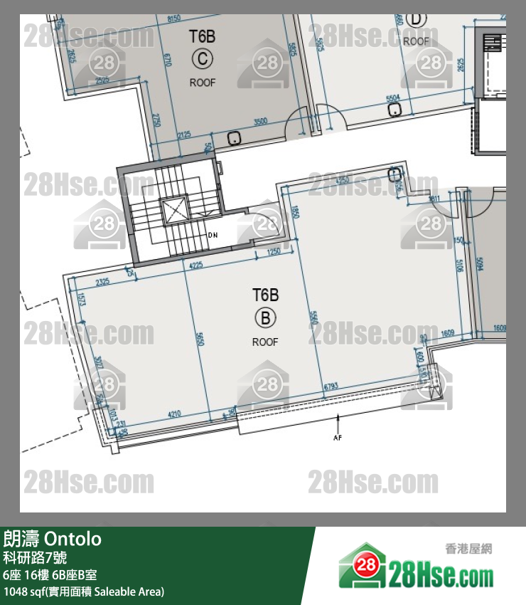 朗濤 6B座16樓 B室 平面圖
