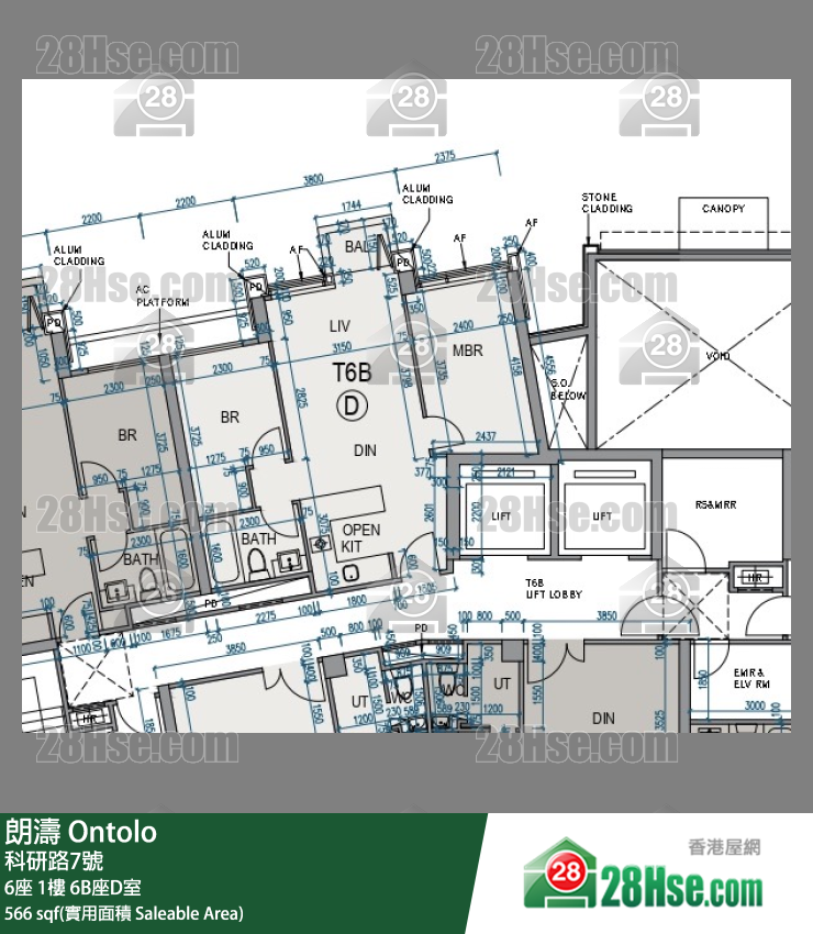 朗濤 6B座1樓 D室 平面圖