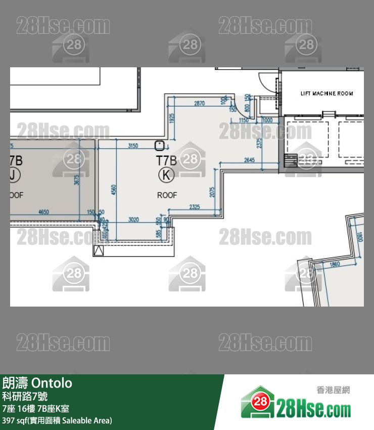朗濤 7B座 16樓 K室 平面圖