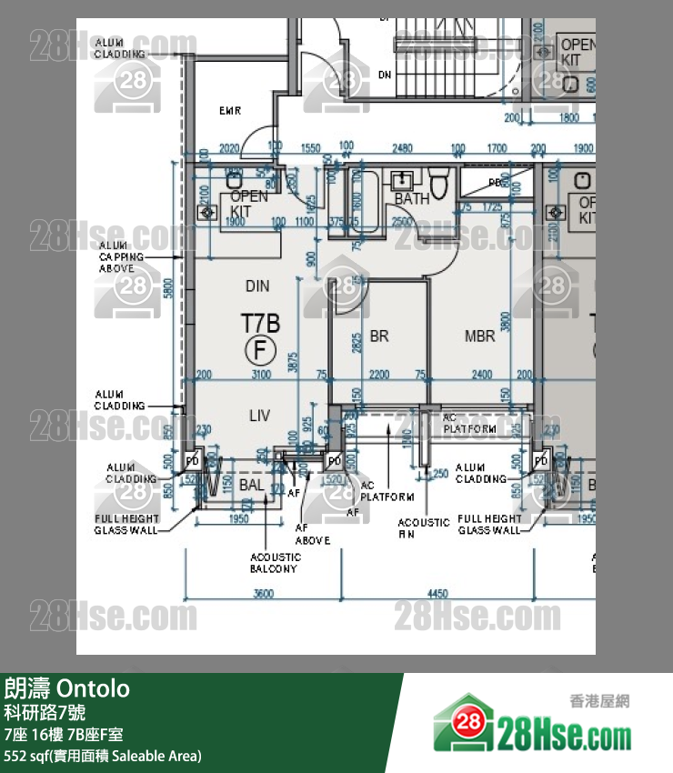 朗濤 7B座 16樓 F室 平面圖