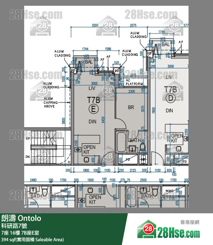 朗濤 7B座 16樓 E室 平面圖