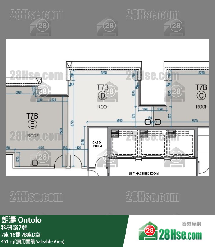 朗濤 7B座 16樓 D室 平面圖