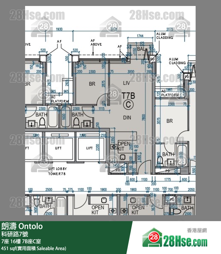 朗濤 7B座 16樓 C室 平面圖