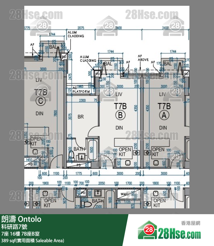 朗濤 7B座16樓 B室 平面圖