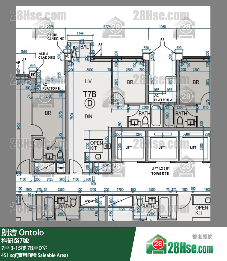 朗濤 7B座6樓 D室 平面圖