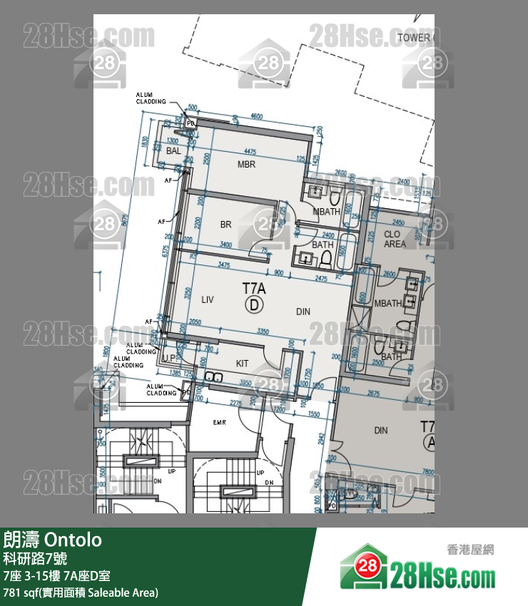 朗濤 7A座11樓 D室 平面圖