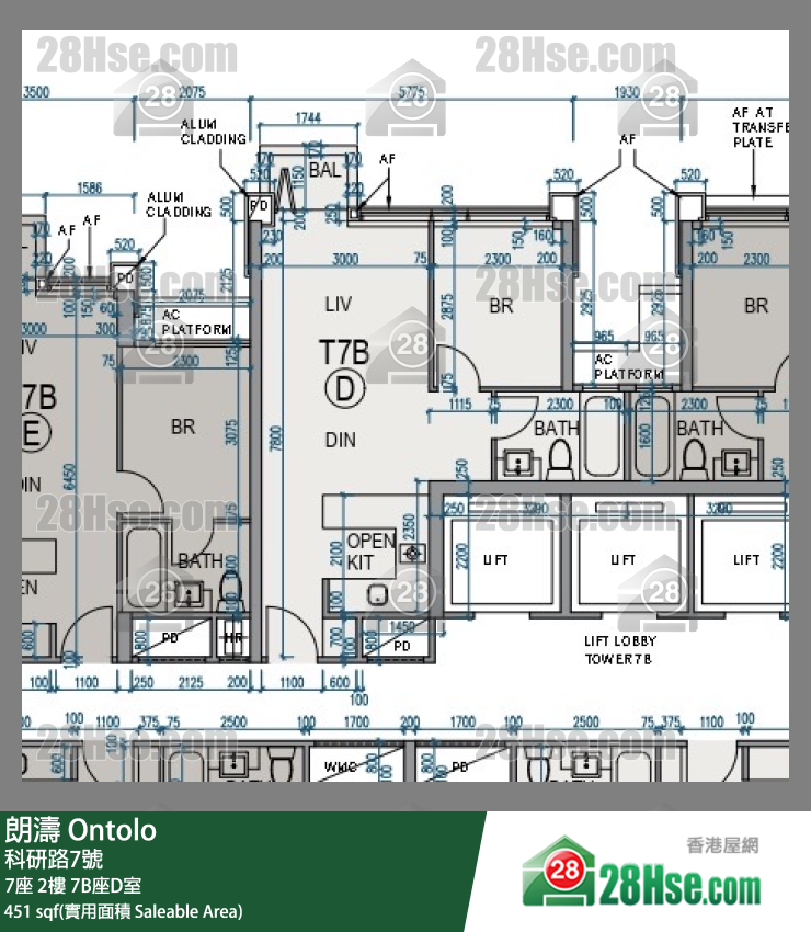 朗濤 7B座2樓 D室 平面圖