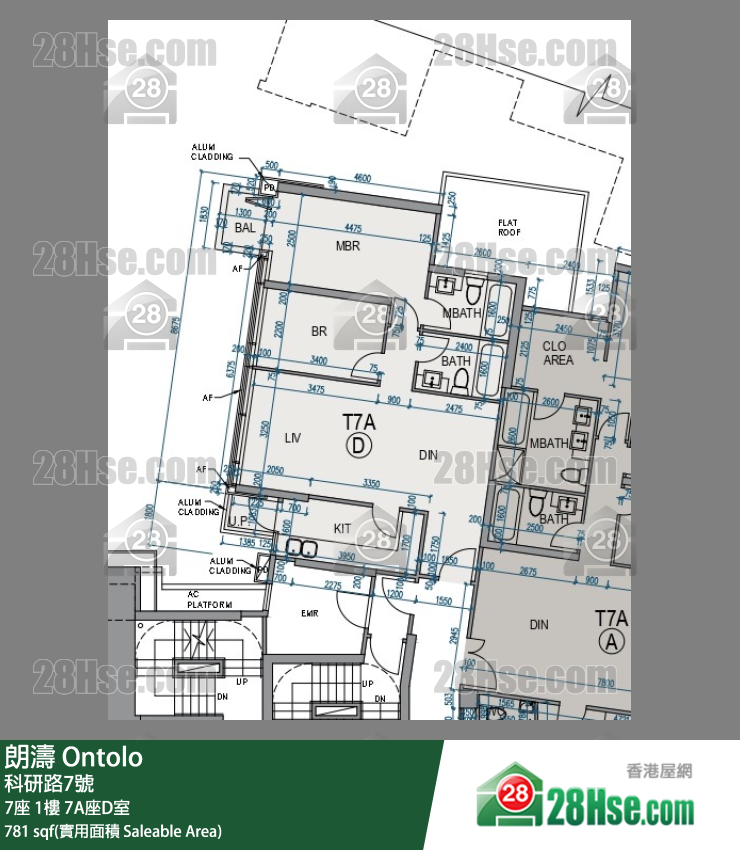 朗濤 7A座1樓 D室 平面圖