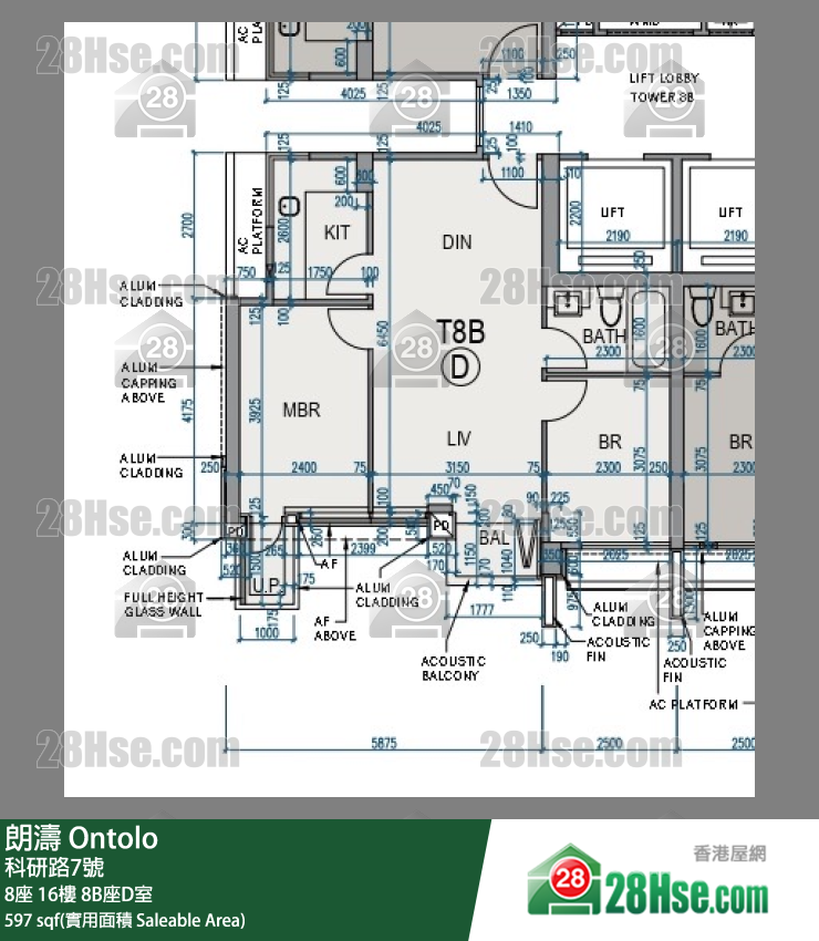 朗濤 8B座16樓 D室 平面圖