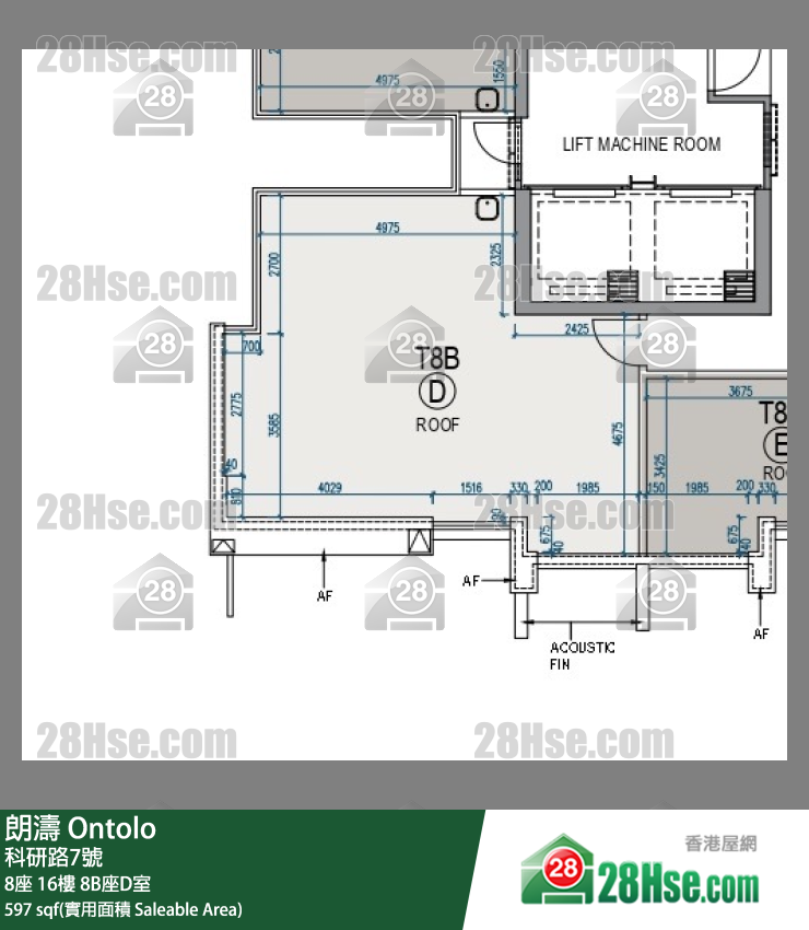 朗濤 8B座16樓 D室 平面圖