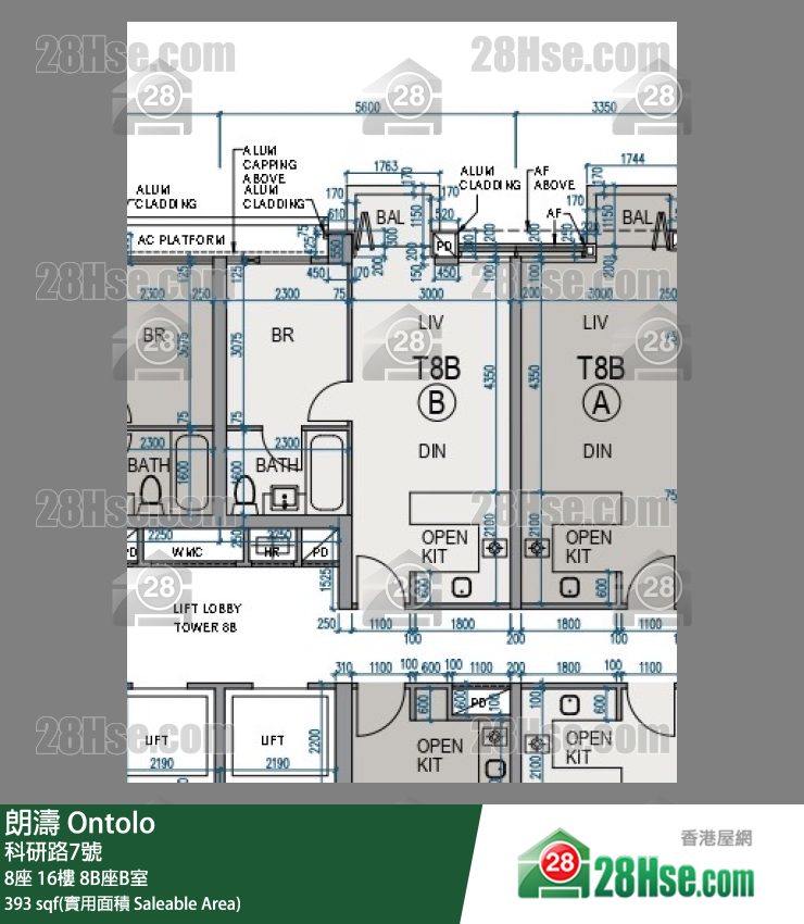 朗濤 8B座16樓 B室 平面圖