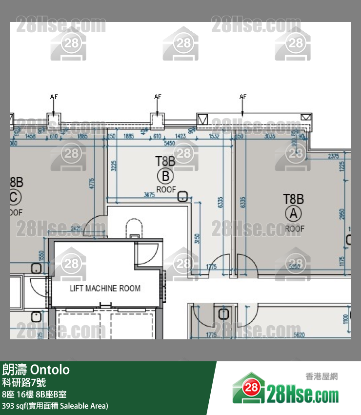 朗濤 8B座16樓 B室 平面圖