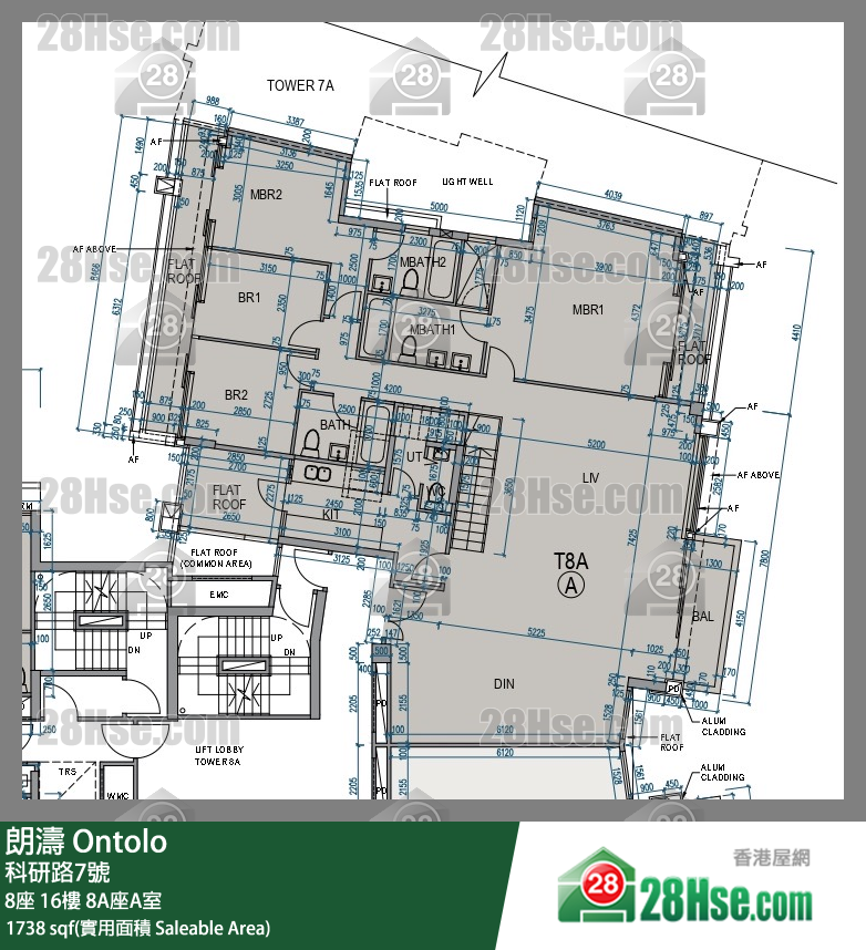 朗濤 8A座16樓 A室 平面圖