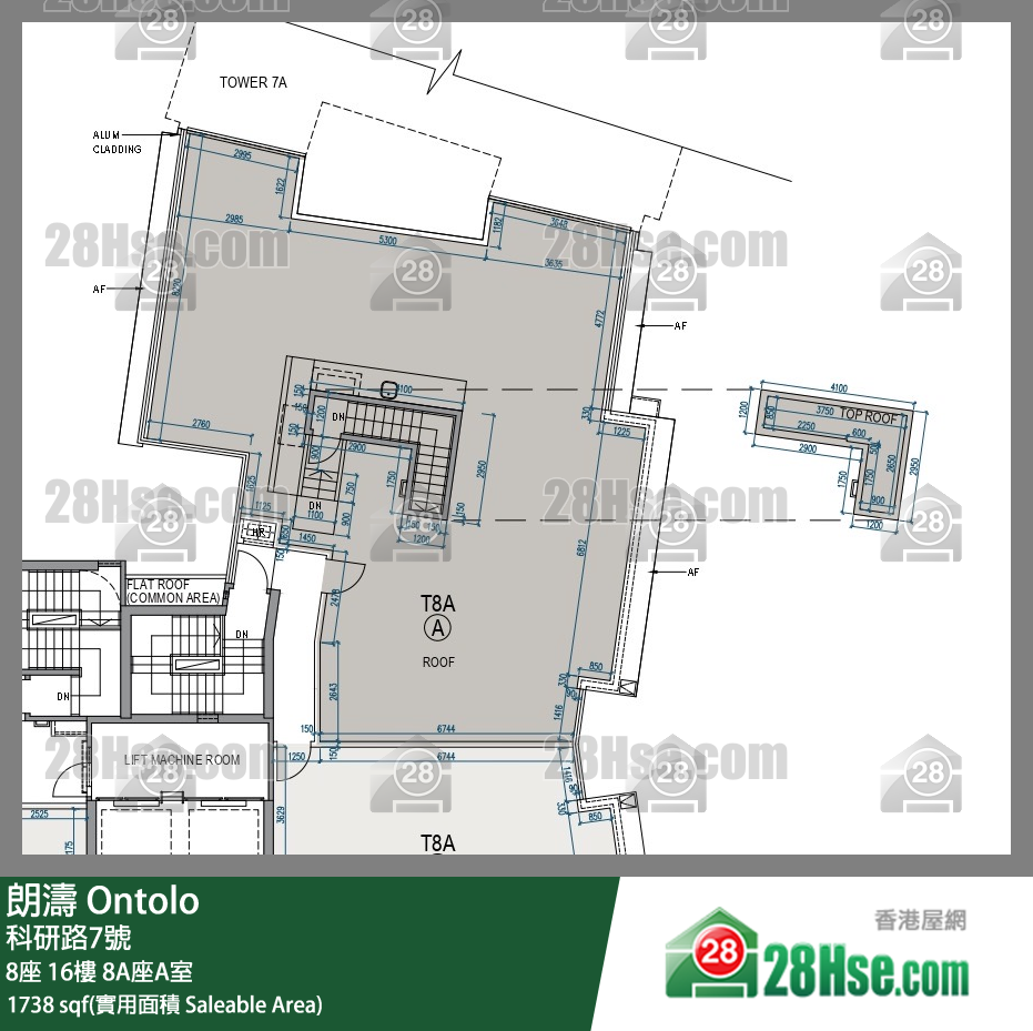 朗濤 8A座16樓 A室 平面圖