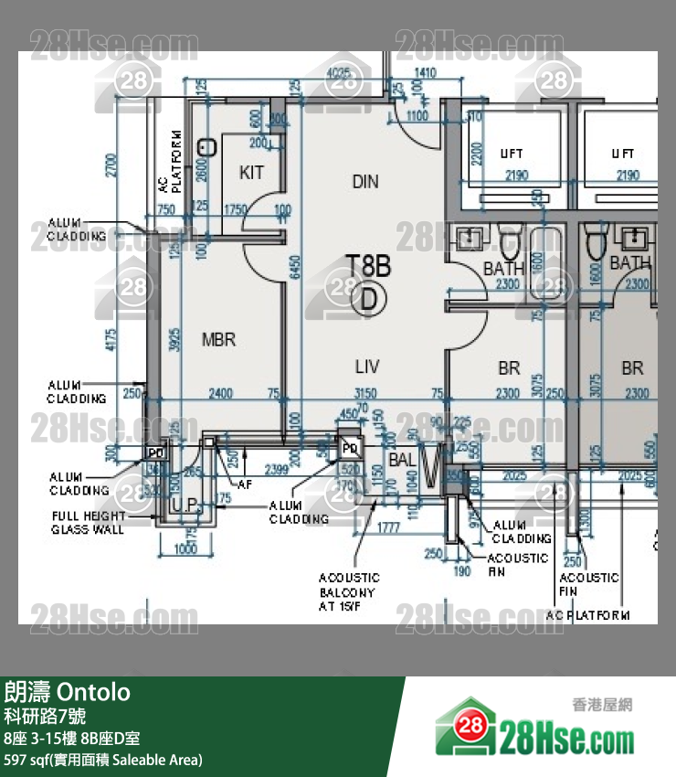 朗濤 8B座15樓 D室 平面圖