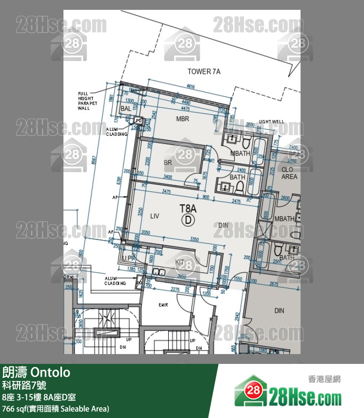 朗濤 8A座9樓 D室 平面圖